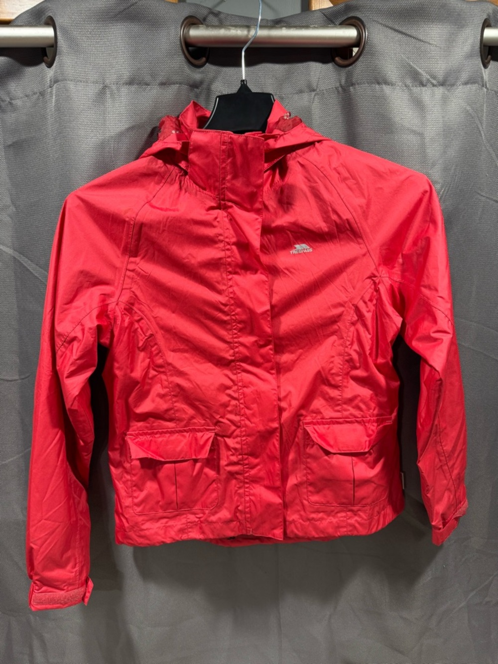 Trespass Bright Red Kids' Waterproof Hooded Raincoat